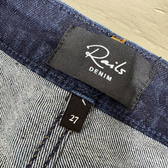 Rails The Getty High Rise Wide Leg Jeans Women's 27 Midnight Blues Cuffed - Picture 5 of 11